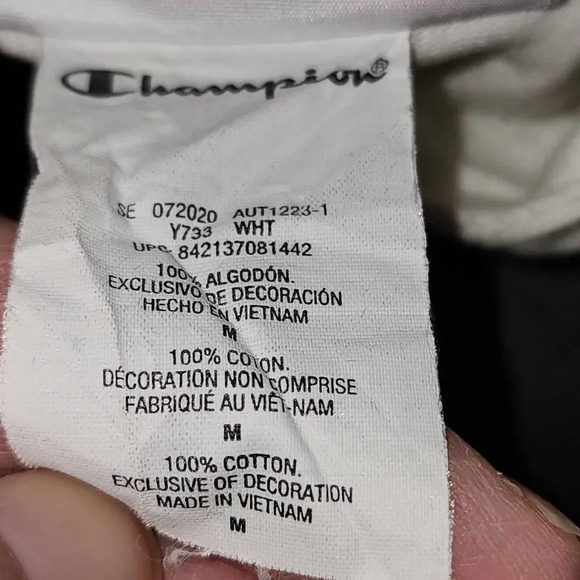 Champion Womens White Logo Hoodie Medium - Picture 4 of 4